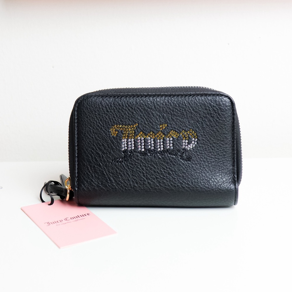 Juicy Couture Black Zip Wallet NWT Multiple Compartments